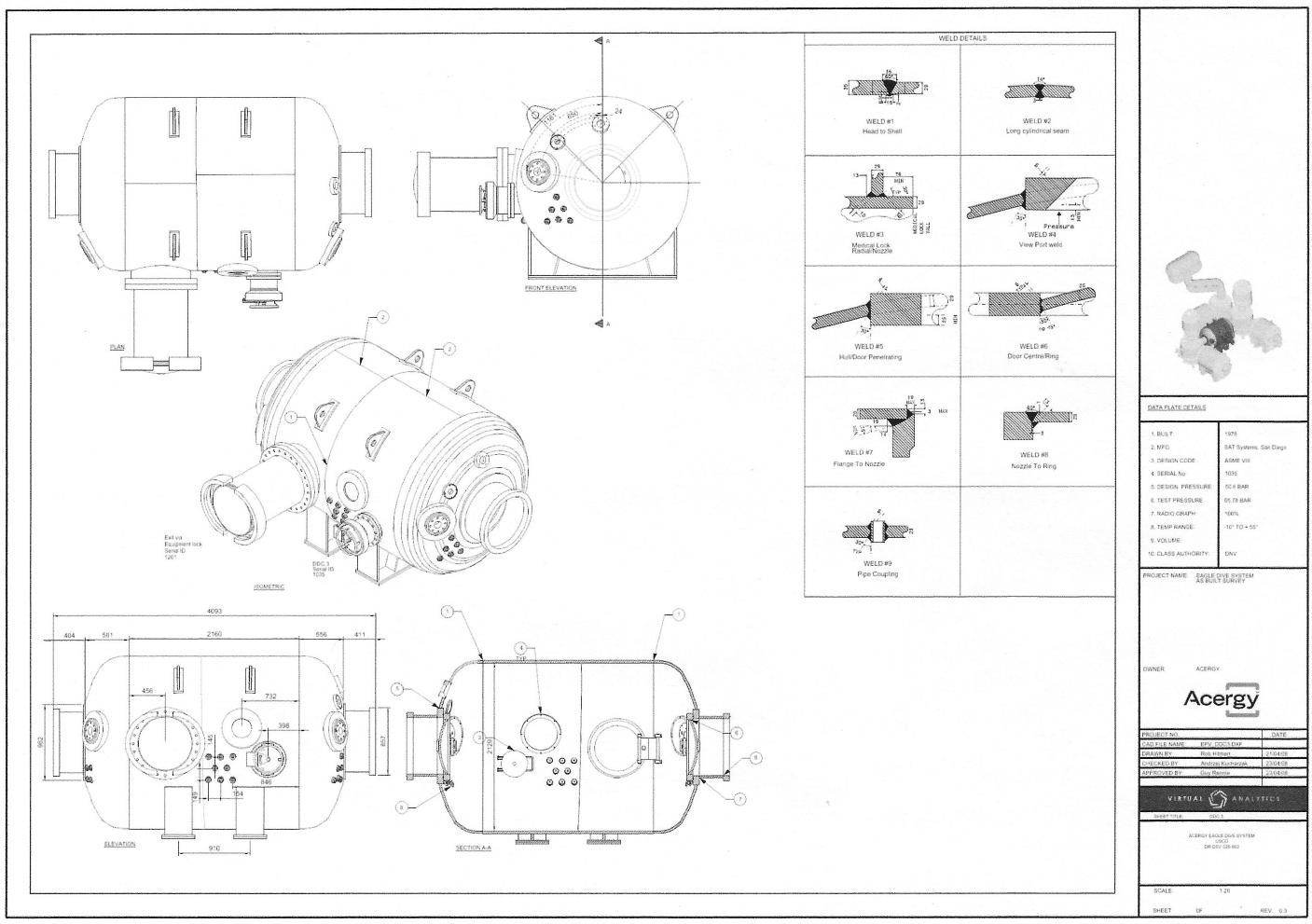 Acergy Eagle — General Arrangement Drawing, Eagle Dive System