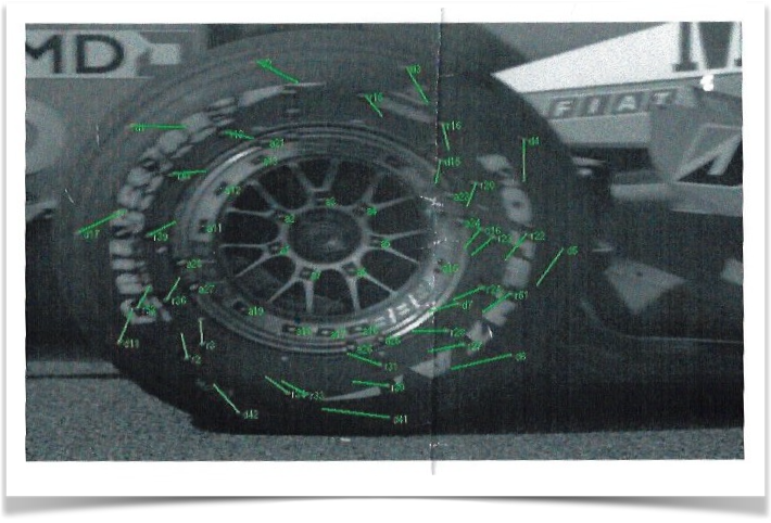 Formula One tyre deformation analysis — Ferrari / Bridgestone, Mugello